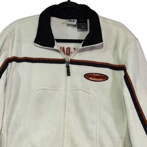 Harley Davidson Motorcycles Fleece Jacket Womens 2W Off-White Thumb Hole